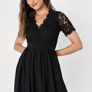 Lulus | Women's Angel in Disguise Lace Skater Fit & Flare Dress | L NWT